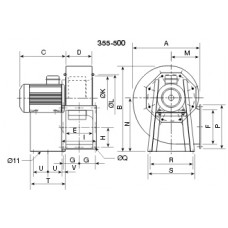 CHMT/4- 500/205-11 Ventilator centrifugal 400 grd